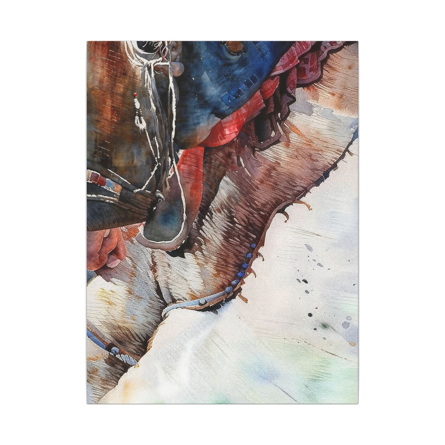 Horse Portrait Canvas Wall Art - Rustic Equestrian Home Decor | The Artist's Muse Print