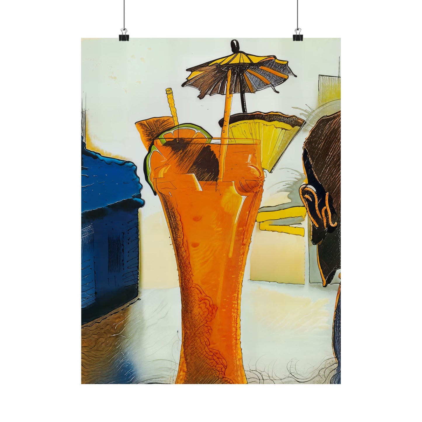 Vibrant Art Print - Satin Poster for Home Decor, Tropical Drink design, Perfect for Summer Parties, Wall Art, Gift Idea