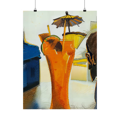 Vibrant Art Print - Satin Poster for Home Decor, Tropical Drink design, Perfect for Summer Parties, Wall Art, Gift Idea