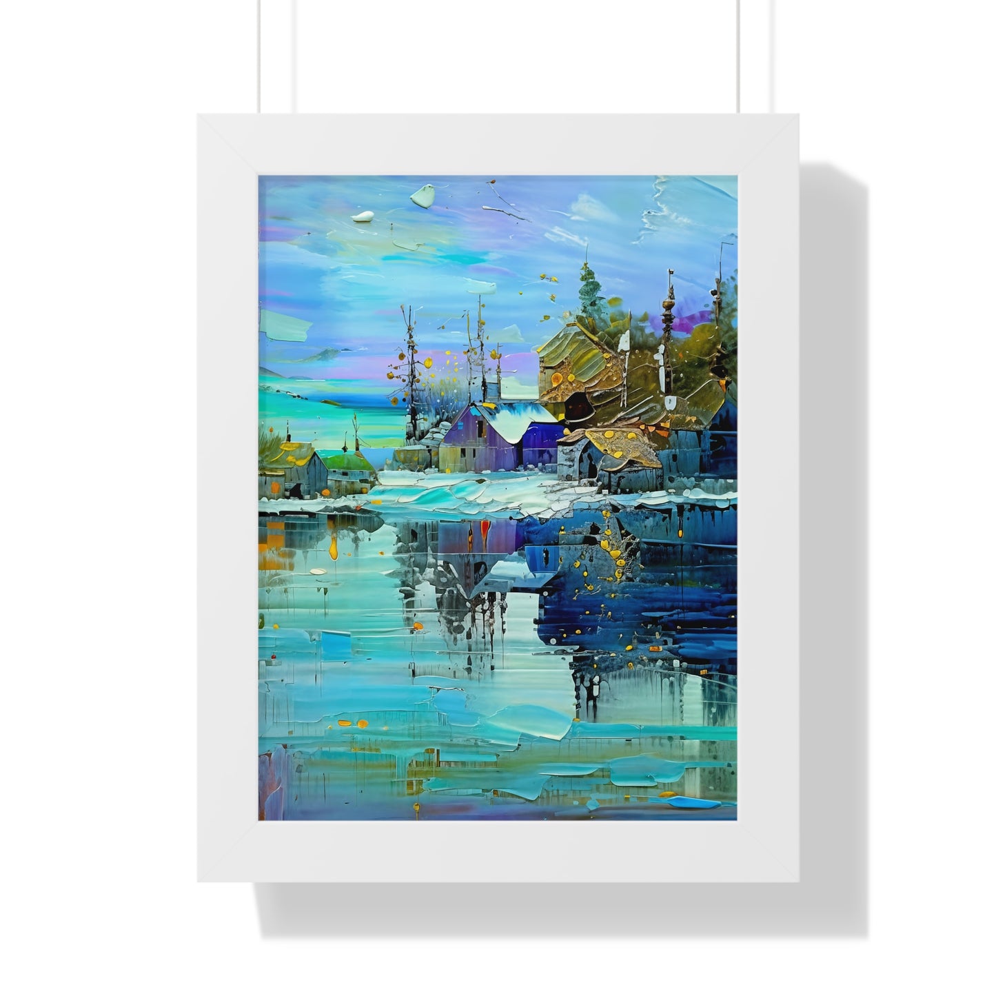 Serene Horizons – Framed Vertical Landscape Art Print
