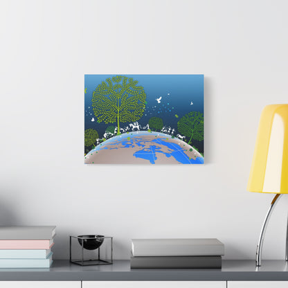 Eco-Friendly Tribal Canvas Art Print, Nature Wall Decor, Earth-Themed Artwork, Sustainable Home Decoration, Green Living Gift