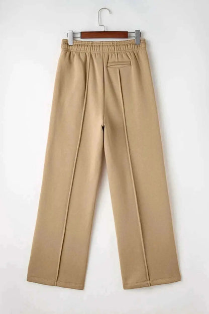 Trendsi Wide Leg Trousers Women's Casual Drawstring Pocketed Pants Comfortable Fit