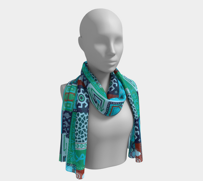 Geometric silk scarf design