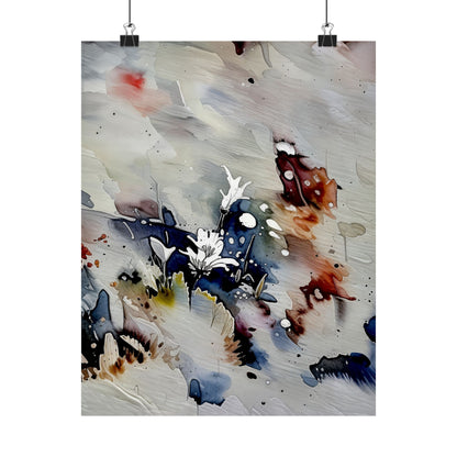 Floral Satin Poster Prints, Elegant Wall Decor, Art for Home, Gallery Style Artwork, Unique Gift for Art Lovers