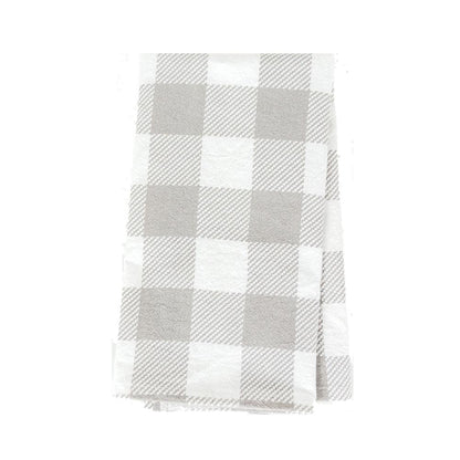 Buffalo Check Tea Hand Towel - Cotton Kitchen Tea Towel, Grey Black White