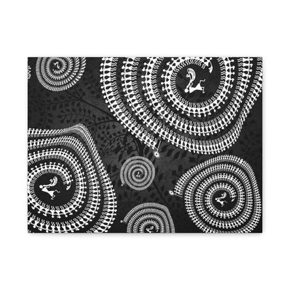 Abstract Spiral Tribal Art Canvas Print, Modern Wall Decor, Geometric Artwork, Black and White Home Decor, Unique Gift for Art Lovers
