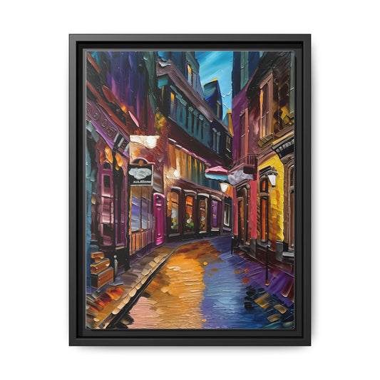 Vibrant Cityscape Canvas Art Print, Home Decor, Wall Art, Colorful Framed Artwork, Gift for Art Lovers, Street Scene Decor