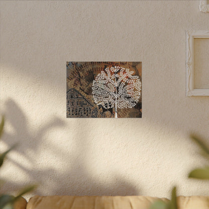 Artistic Tribal Canvas Print, Bohemian Decor, Nature Wall Art, Tribal Inspired Decoration, Unique Home Gift, Vibrant Cultural Piece