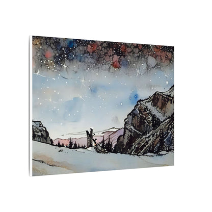 Scenic Canvas Wall Art, Mountain Landscape Decor, Starry Night Artwork, Nature Lover Gift, Home Interior Accent, Holiday Decoration