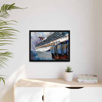 Cruise Ship Matte Canvas Wall Art, Nautical Home Decor, Framed Maritime Print, Unique Gift for Travelers, Ocean Lover's Wall Decor