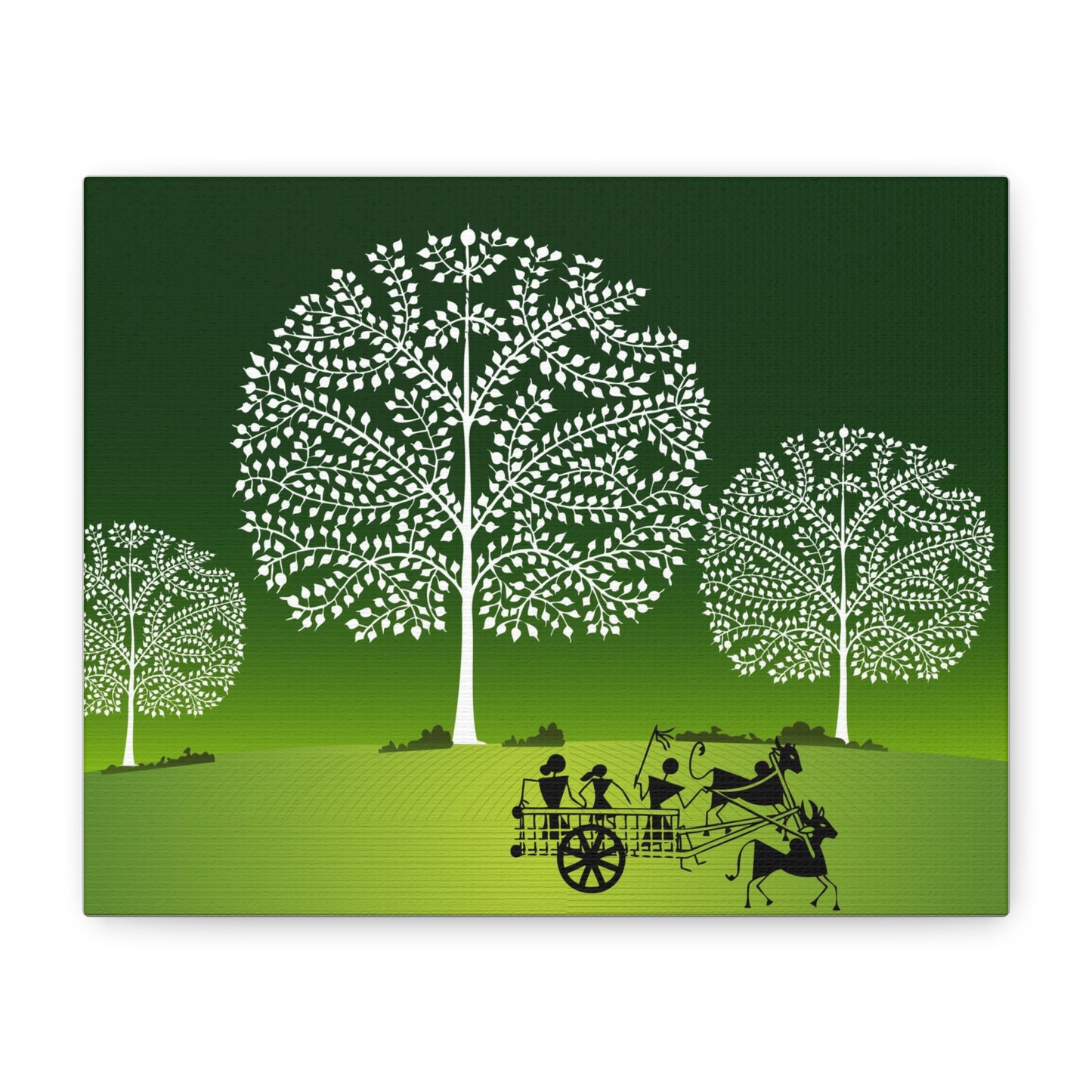 Tribal Art Artistic Nature Canvas Wall Decor, Eco-Friendly Home Art, Green Tree Print, Rustic Farmhouse Decor, Living Room Wall Art, Gift Idea