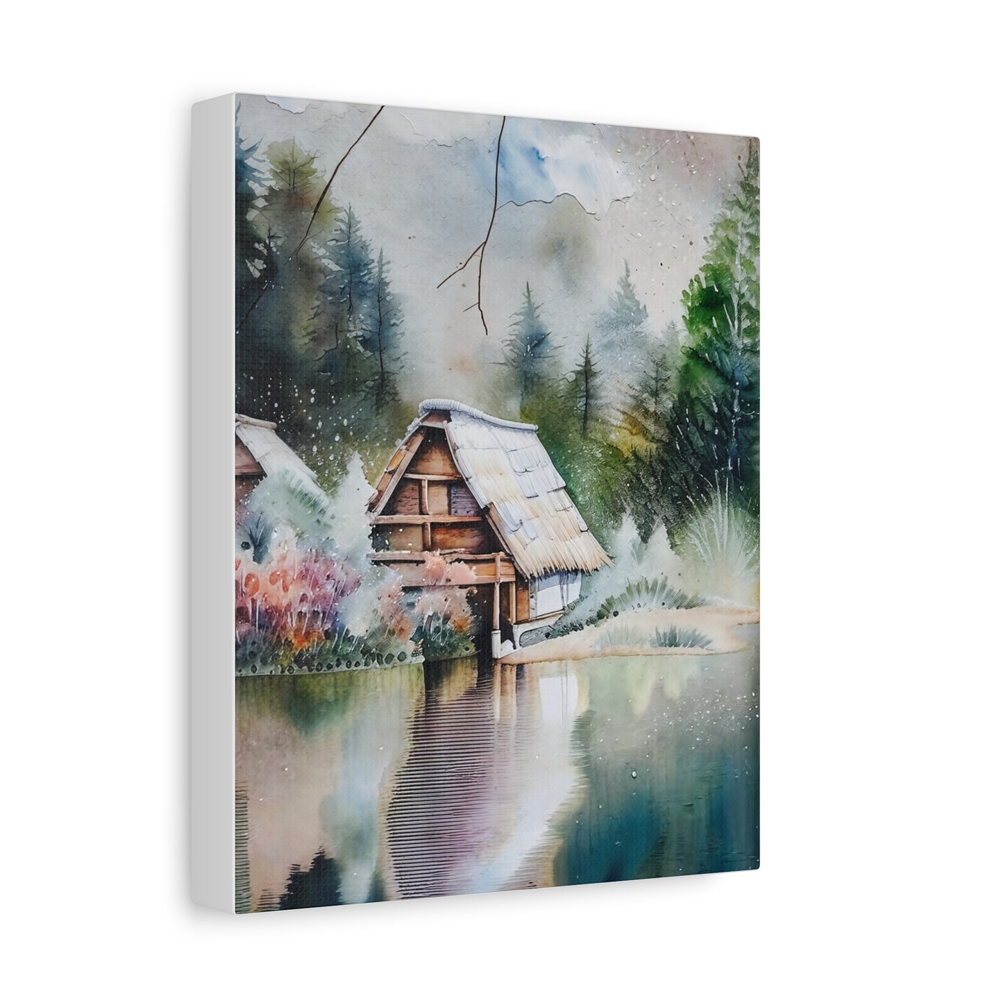 Rustic Landscape Canvas Art Print | Cozy Home Decor, Nature Wall Art, Cabin Decor, Gift for Nature Lovers, Tranquil Artwork