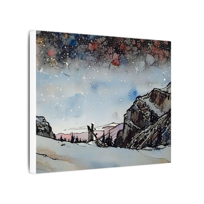 Scenic Canvas Wall Art, Mountain Landscape Decor, Starry Night Artwork, Nature Lover Gift, Home Interior Accent, Holiday Decoration
