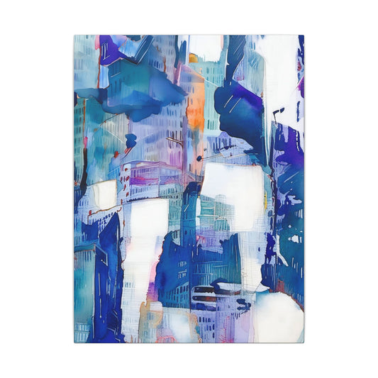 Vibrant Abstract Cityscape Canvas Art Print, Modern Wall Decor, Colorful Artwork for Home, Living Room or Office Decoration, Art Gift