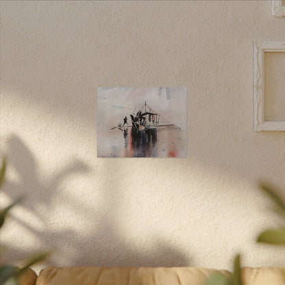 Elegant Stretched Canvas Art Print, Nautical Wall Decor, Beach House Artwork, Coastal Home Decor, Gift for Maritime Lovers