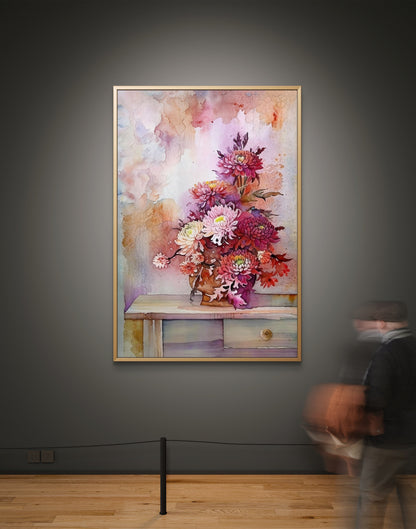 Floral Canvas Art Print, Wall Decor, Home Design, Gift for Her, Mother's Day, Spring Decoration, Watercolor Flowers