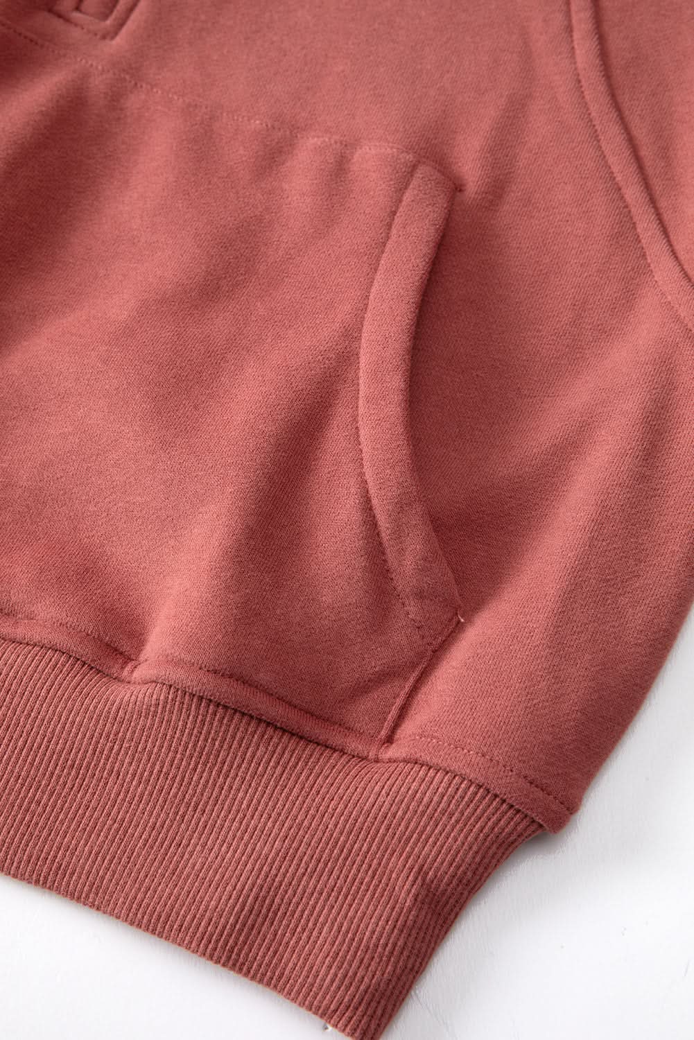 Green Zip Stand Collar Ribbed Thumbhole Sleeve Sweatshirt