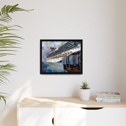 Cruise Ship Matte Canvas Wall Art, Nautical Home Decor, Framed Maritime Print, Unique Gift for Travelers, Ocean Lover's Wall Decor