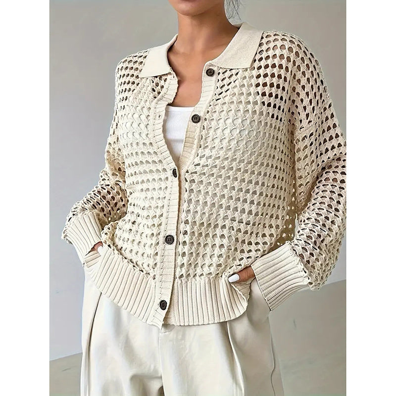 Women’s Plus Size Knit Cardigan White