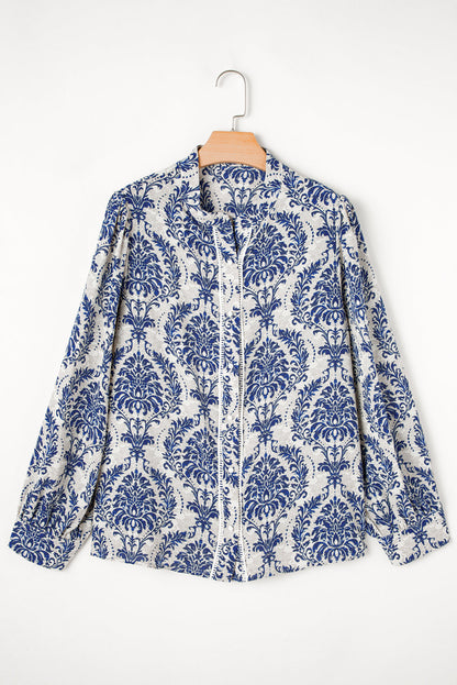 Alora Pattern Print Notch PLUS Shirt