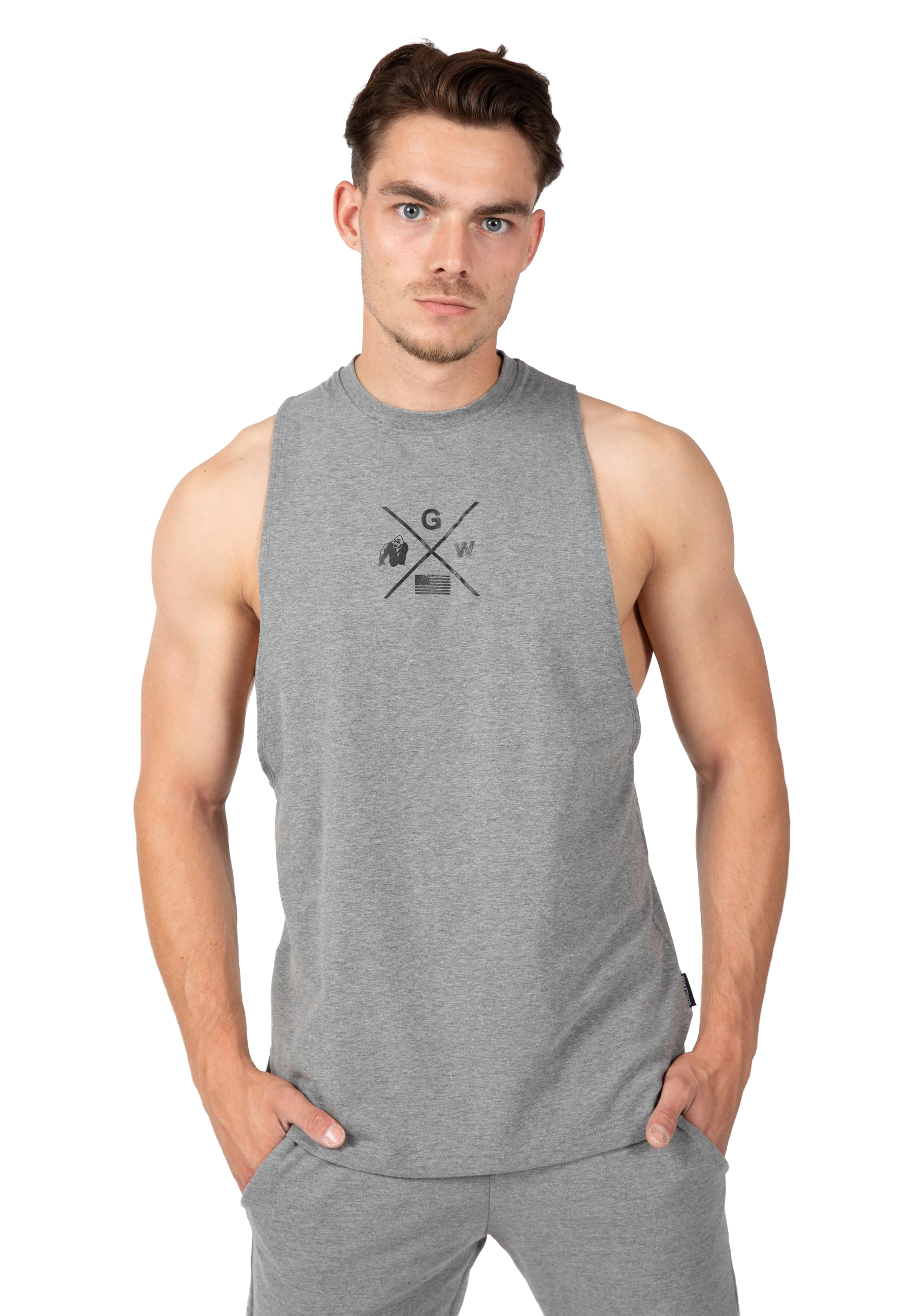 Cisco Drop Armhole Tank Top - Gray/Black
