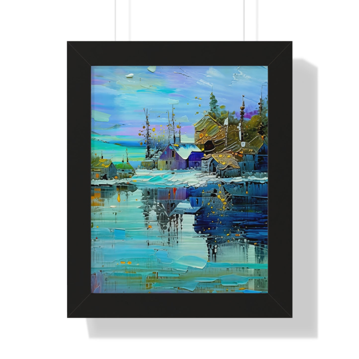 Serene Horizons – Framed Vertical Landscape Art Print
