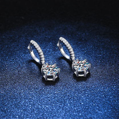 925 Silver Moissanite Jewelry Set Necklace Ring Stud Earrings Solitaire