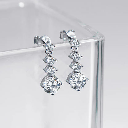 925 Sterling Silver Moissanite Stud Earrings 2.6ct Classic Simple Luxury