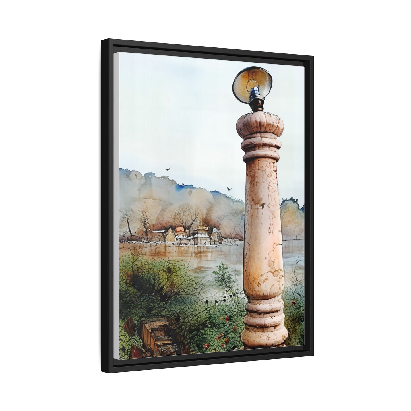 Framed Matte Canvas Wall Art - Scenic Pillar, Home Decor, Art Print, Gift, Interior Design, Living Room, Art Collection