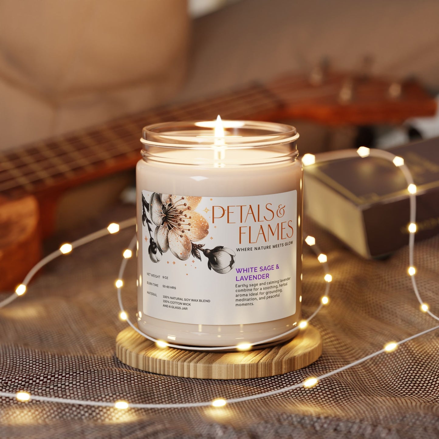 White Sage & Lavender Candle – Calm, Cozy, Eco-Friendly