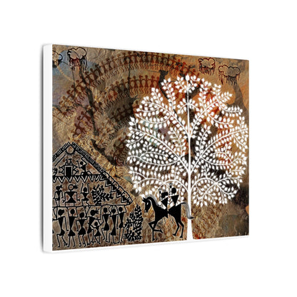 Artistic Tribal Canvas Print, Bohemian Decor, Nature Wall Art, Tribal Inspired Decoration, Unique Home Gift, Vibrant Cultural Piece