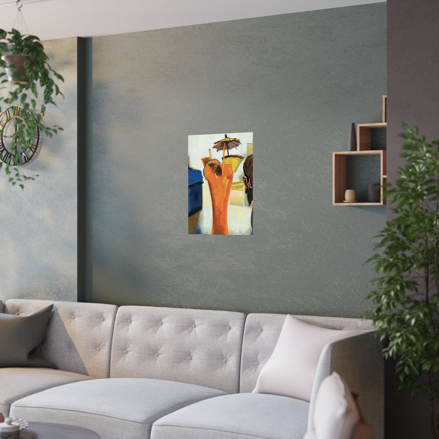 Vibrant Art Print - Satin Poster for Home Decor, Tropical Drink design, Perfect for Summer Parties, Wall Art, Gift Idea