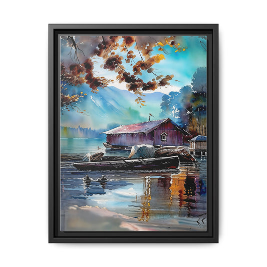 Colorful Framed Canvas Art | Scenic Lake House Print, Home Decor, Wall Art, Gift for Nature Lovers, Rustic Decor, Cottage Wall Art