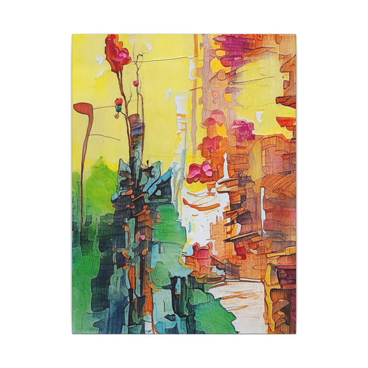 Colorful Urban Abstract Matte Canvas Wall Art, Home Decor, Gift for Art Lovers, Bright Room Accent, Unique Wall Piece