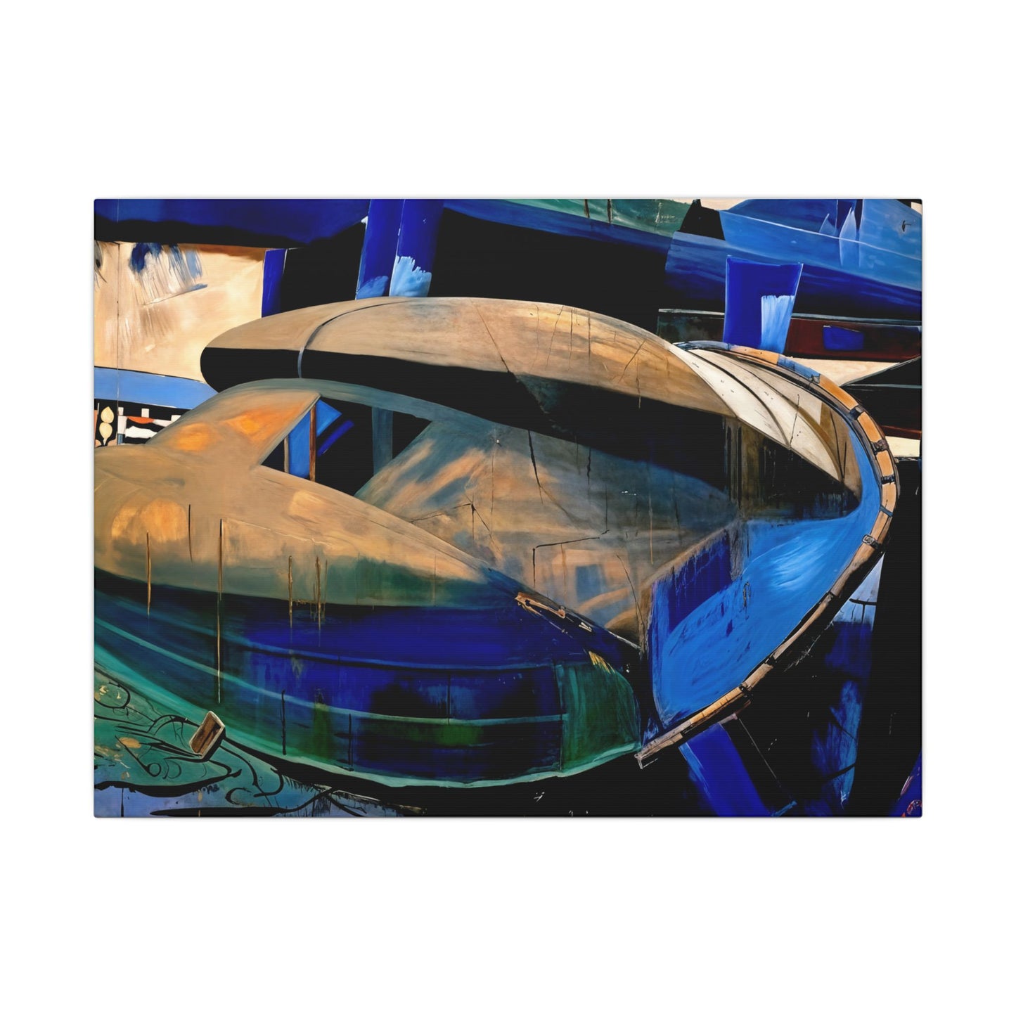 Artistic Canvas Wall Decor, Modern Abstract Art Print, Nautical Decor, Unique Home Decoration, Gift for Art Lovers