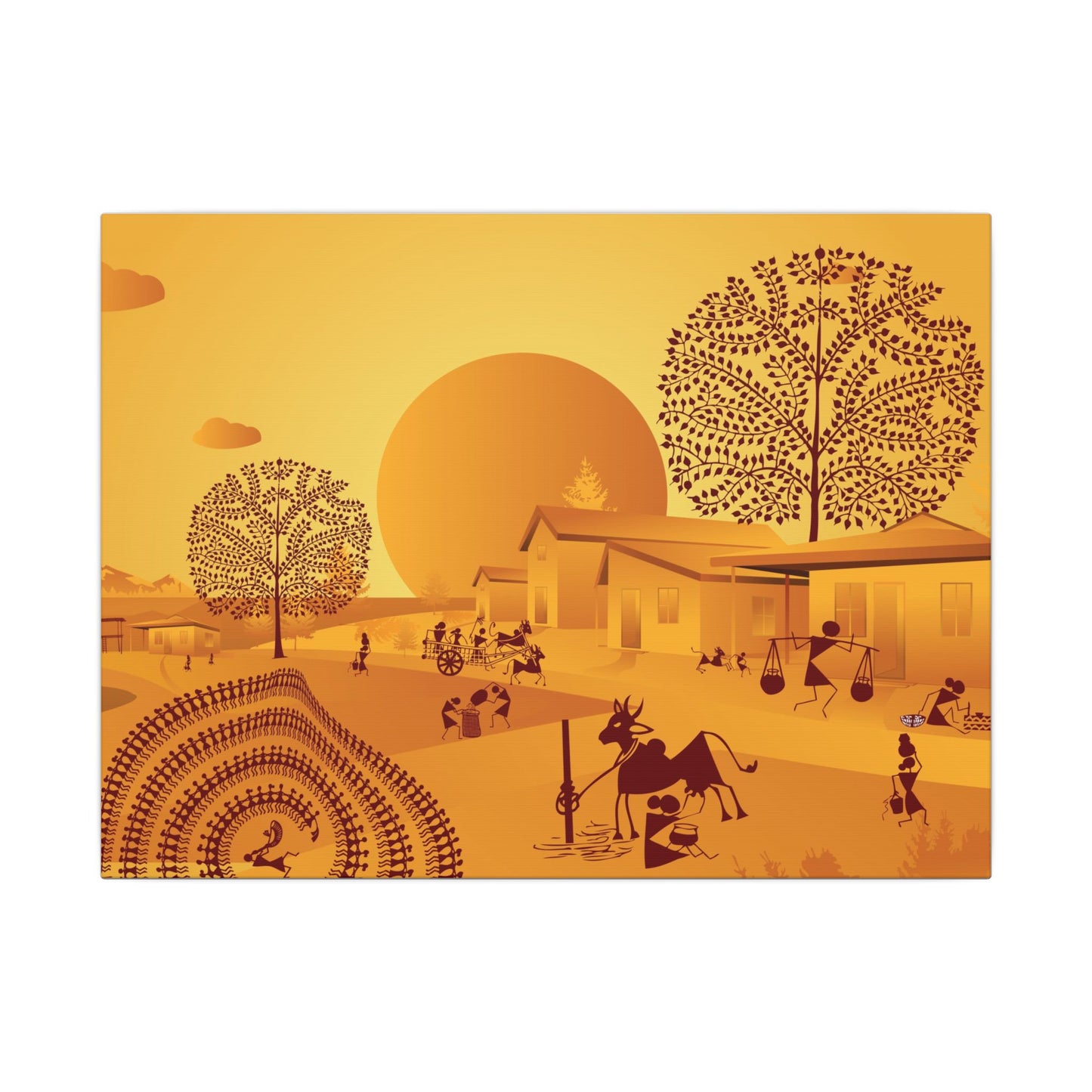 Vibrant Tribal Art Canvas Print, Home Decor, Bohemian Style Wall Art, Unique Gift, Cozy Aesthetic Living Room Decor