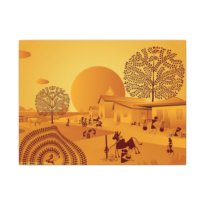 Vibrant Tribal Art Canvas Print, Home Decor, Bohemian Style Wall Art, Unique Gift, Cozy Aesthetic Living Room Decor