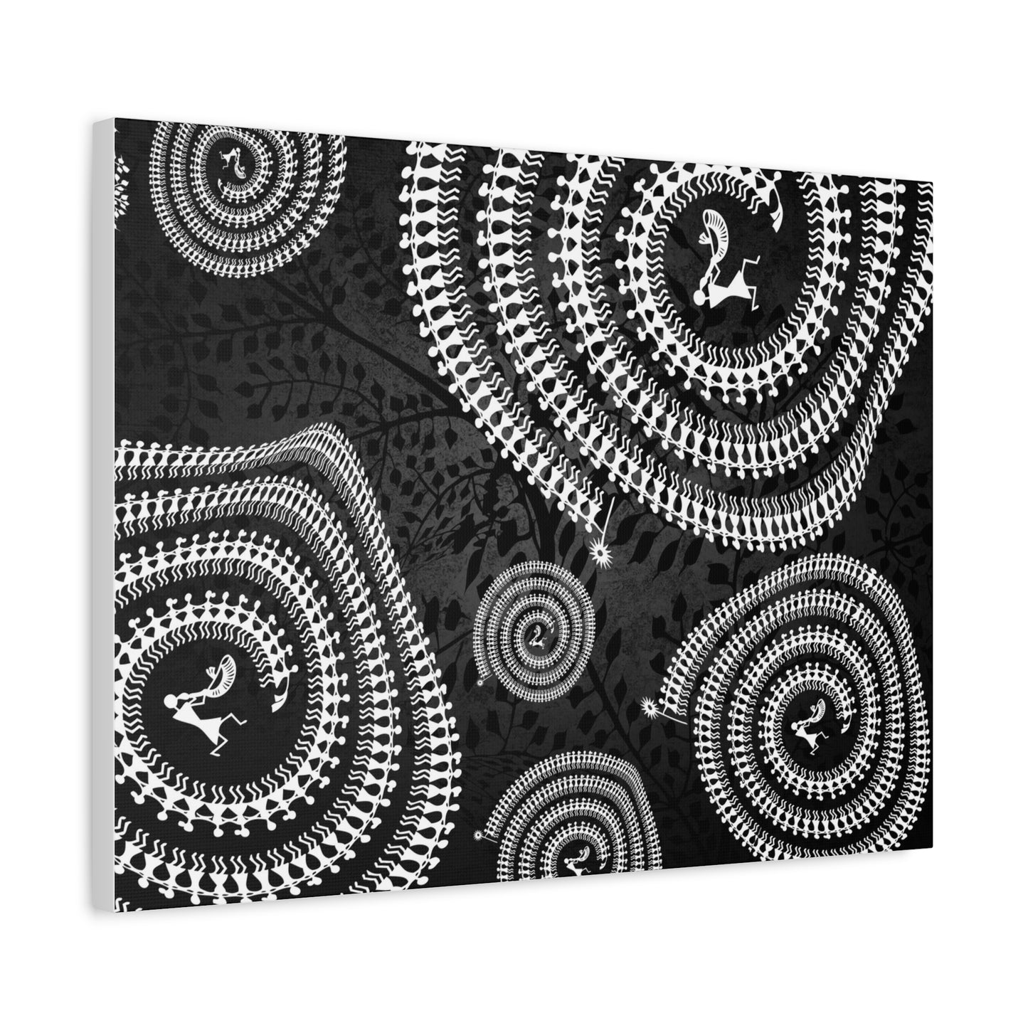 Abstract Spiral Tribal Art Canvas Print, Modern Wall Decor, Geometric Artwork, Black and White Home Decor, Unique Gift for Art Lovers