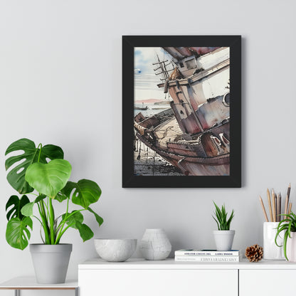 Nautical Framed Vertical Poster | Coastal Wall Art, Maritime Decor, Boat Artwork, Beach House Decor, Gift for Sailors