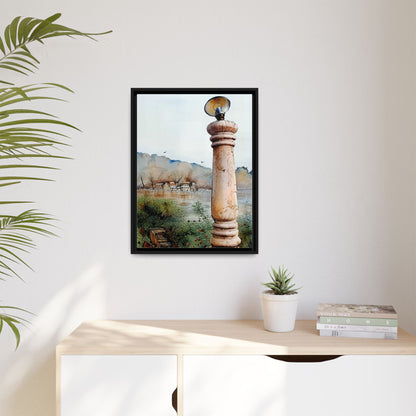 Framed Matte Canvas Wall Art - Scenic Pillar, Home Decor, Art Print, Gift, Interior Design, Living Room, Art Collection