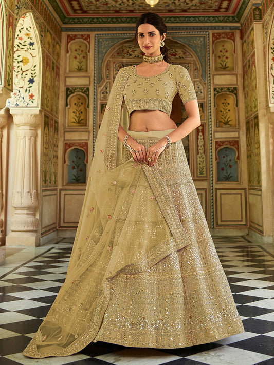 Myra Wedding Wear Pista Organza Embroidered Lehenga Choli XXS