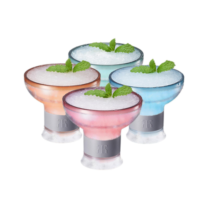 Eze Frozen Margarita & Cocktail Chiller Glasses, Acrylic, Set of 4