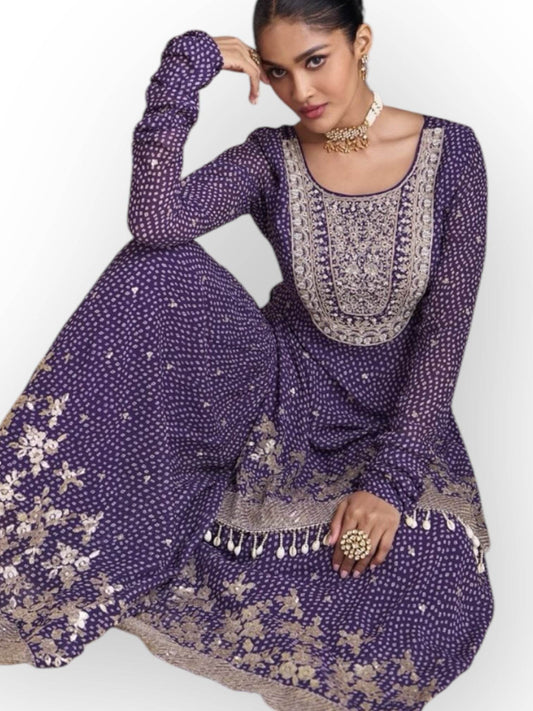 Designer party wear sharara suit