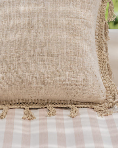 Gaia Hand Stitched Cotton Throw Pillow