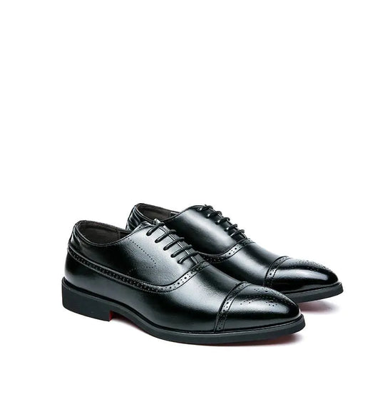 Pointed Leather Shoes for Elegant Style Black 44