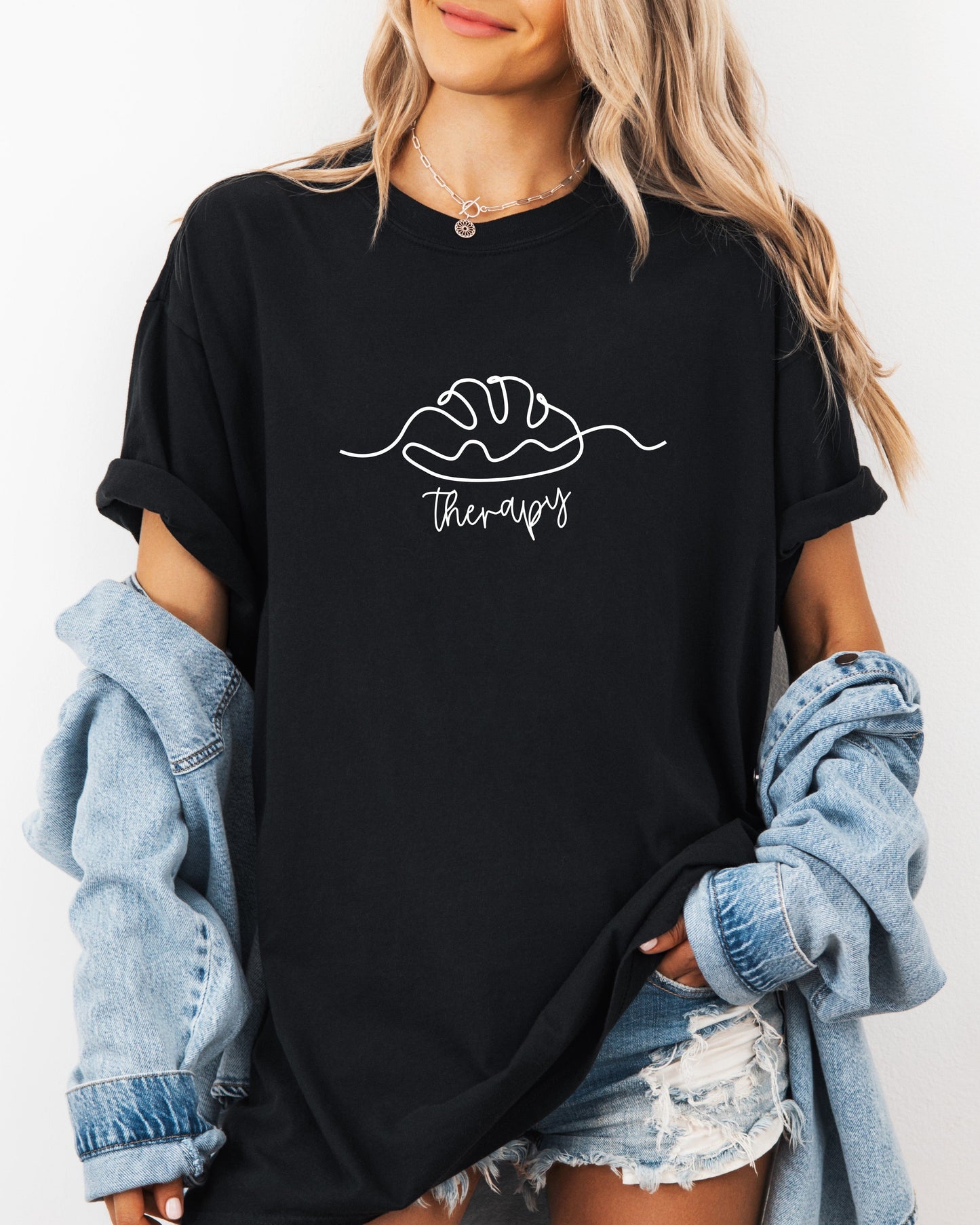 Bread Therapy Sourdough Comfort Colors Garment-Dyed T-Shirt – Home Baker Graphic Tee Black
