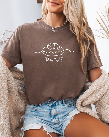 Bread Therapy Sourdough Comfort Colors Garment-Dyed T-Shirt – Home Baker Graphic Tee Espresso