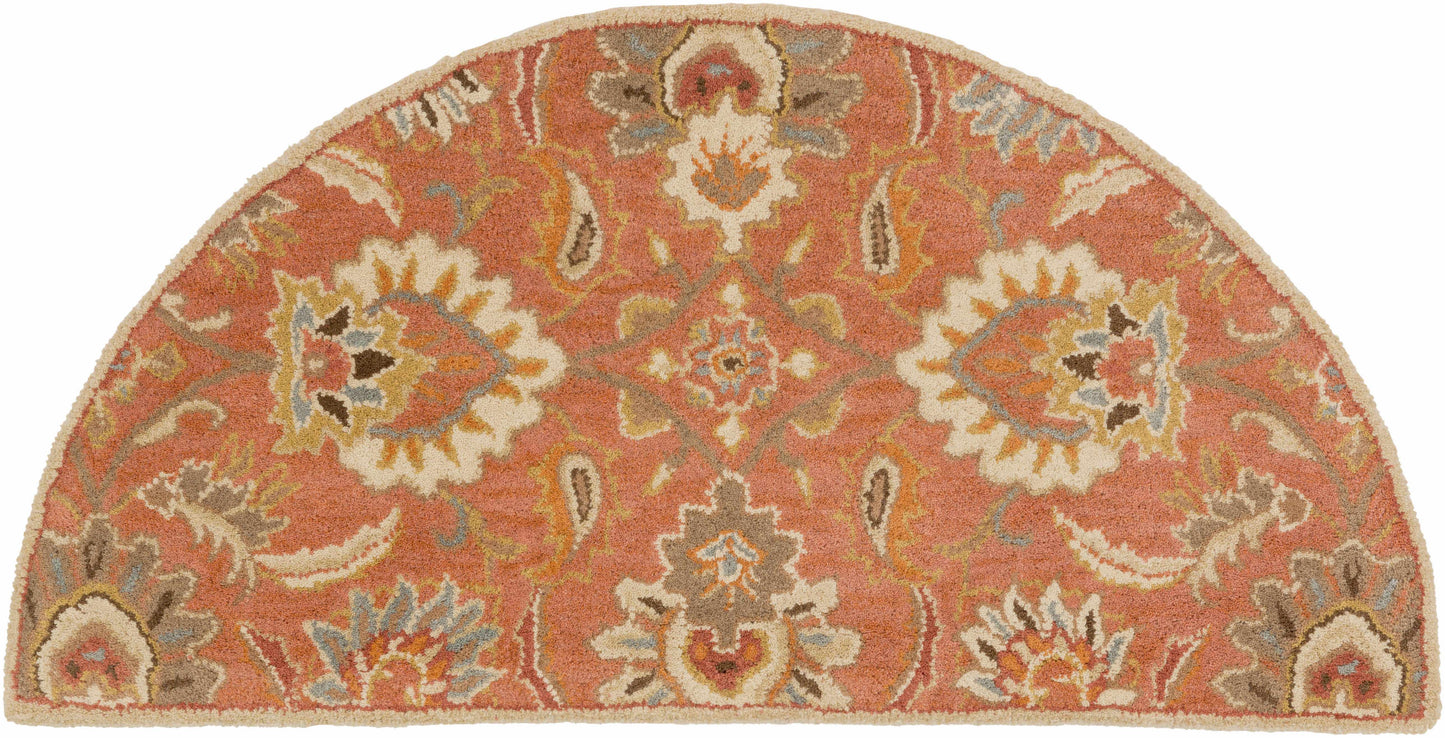 Chesterton Hand Tufted Orange 1112 Area Rug 2' x 4' Half-Circle