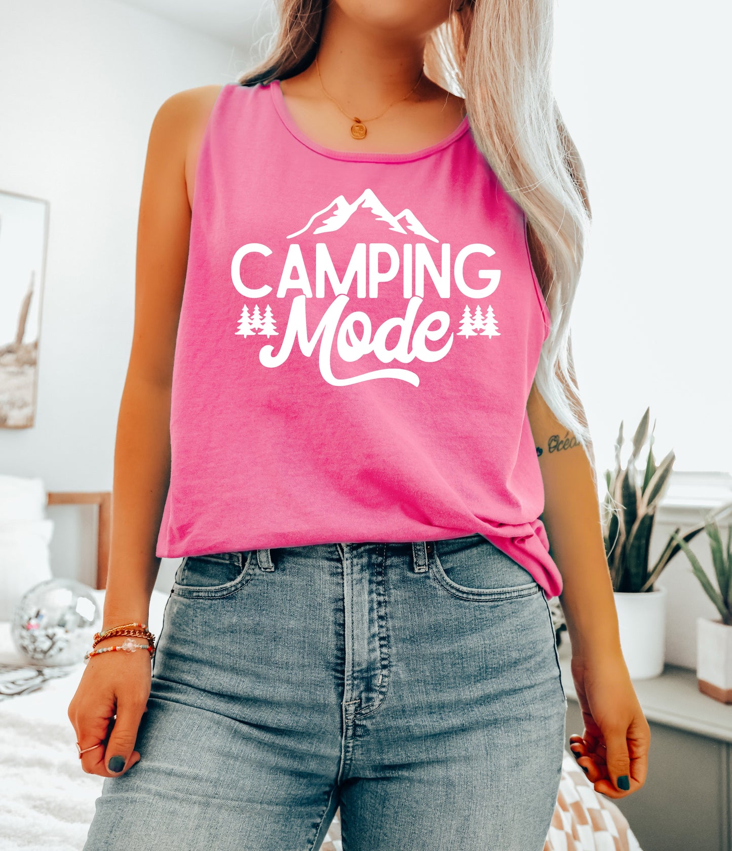 Camping Mode Mountain Hiking Nature Comfort Colors Tank Top Crunchberry
