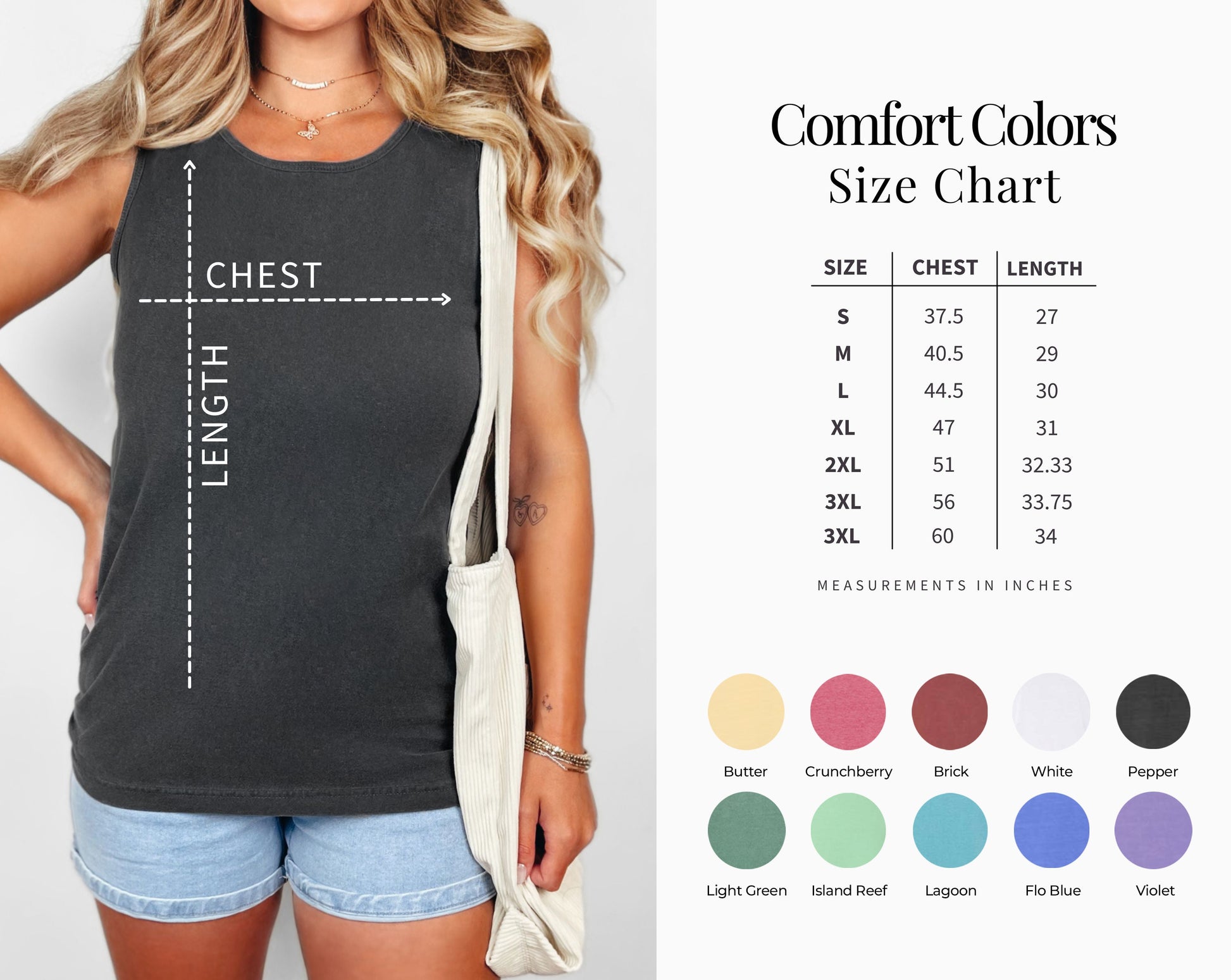 Chicago Illinois State City Comfort Colors Tank Top – USA Travel Graphic Summer Essential